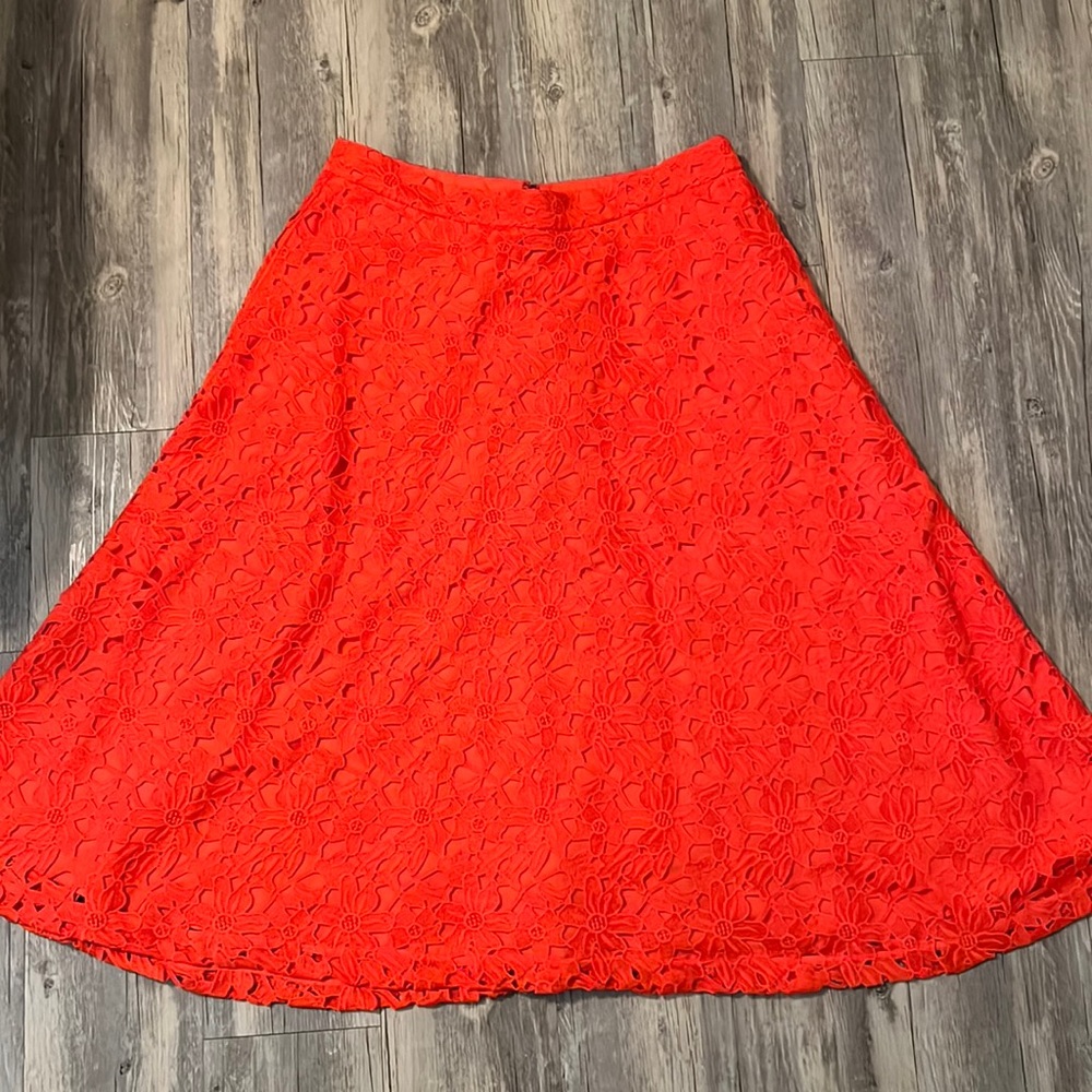 Banana Republic A-line Skirt with Embroidered Overlay
